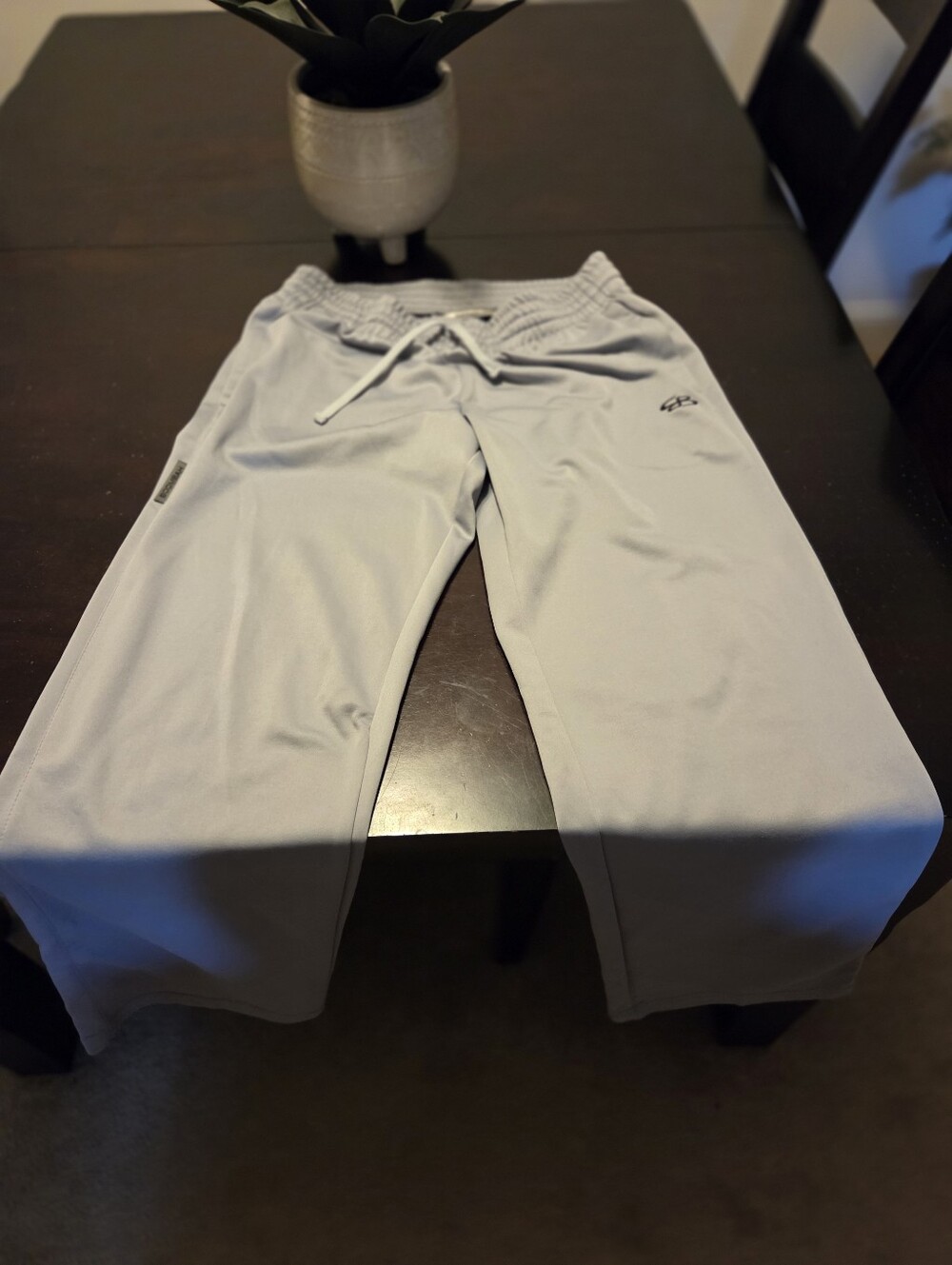 Boombah Light Gray Mens Active Drawstring Bottoms Large